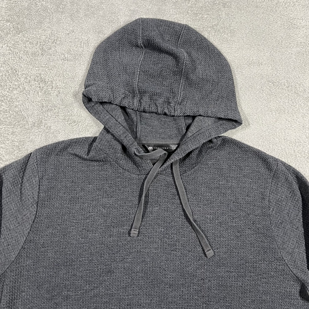 Travis Mathew Cloud Waffle Knit Hoodie Mens Large Gray Golf Performance Stretch - Picture 4 of 10